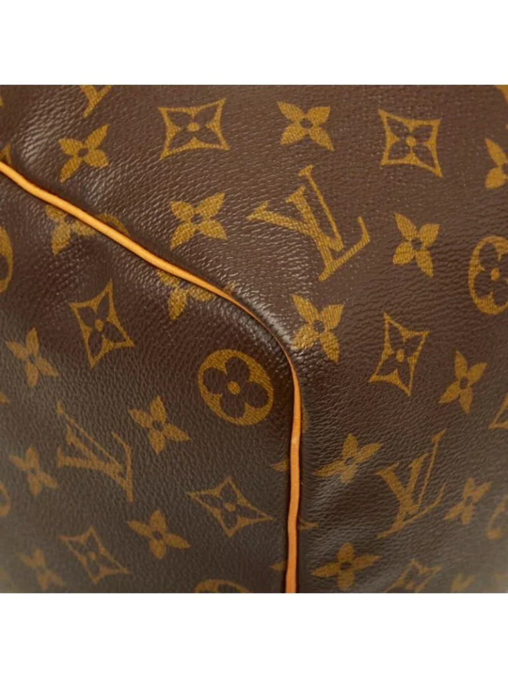 Louis Vuitton Monogram Keepall 45 Boston Bag Brown Leather